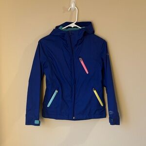 Columbia Kids Colorful Zipper Blue Rain Jacket
